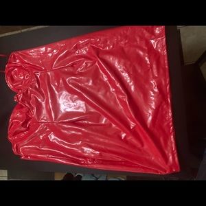 Leather Red dress